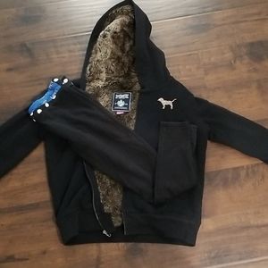 PINK zip up hoodie with  leggings